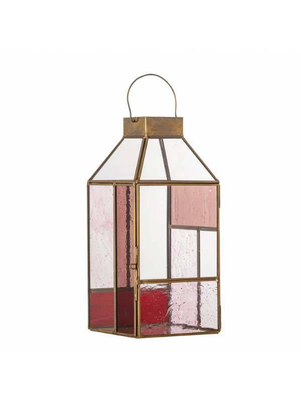 Drew Lantern, Rose, Glass L13xH34xW13 cm