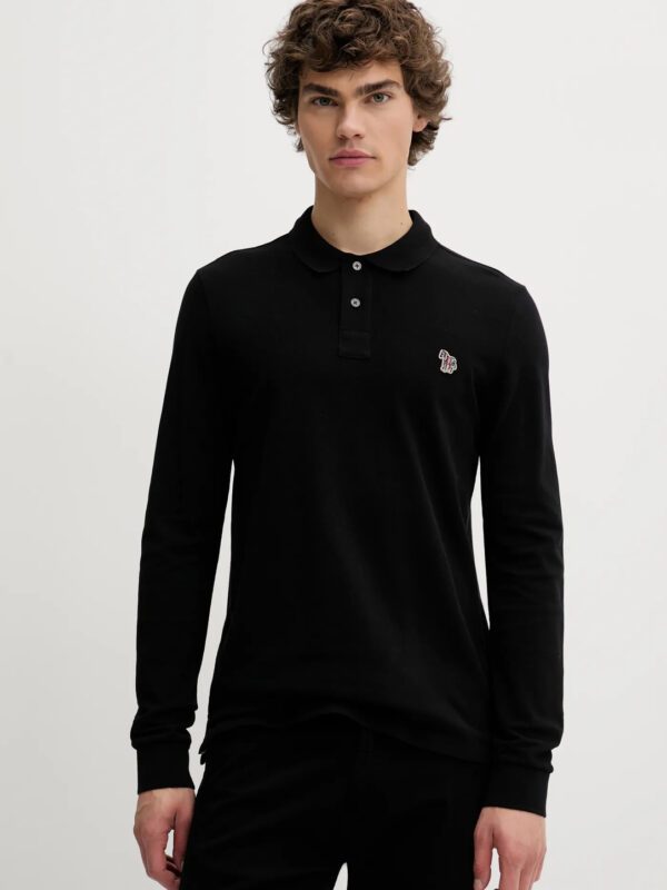 MENS SLIM FIT LS POLO SHIRT ZEBRA