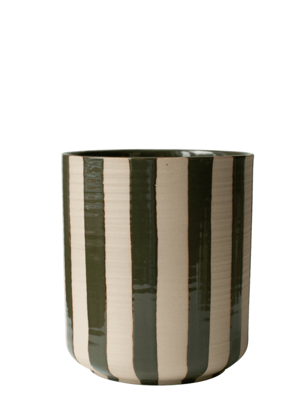 Line Pot - stripe green