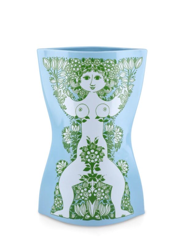 Nina Vase H28.5 cm lys blå/grøn