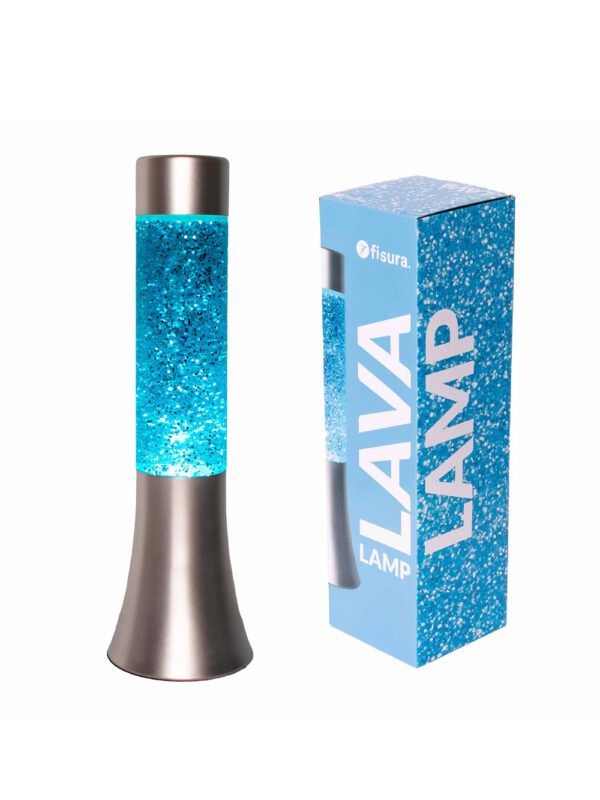 Mini lava lamp - blue and glitter