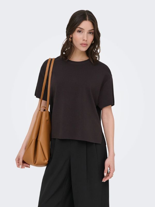 JDYASTRA S/S O-NECK SLIT PULLOVER KNT