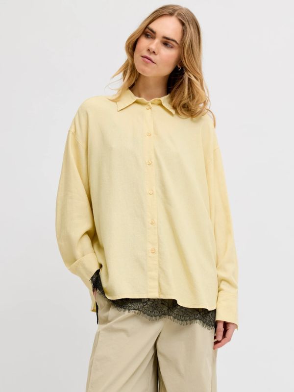 JXALMIRA LINEN BLEND LS SHIRT WVN LN