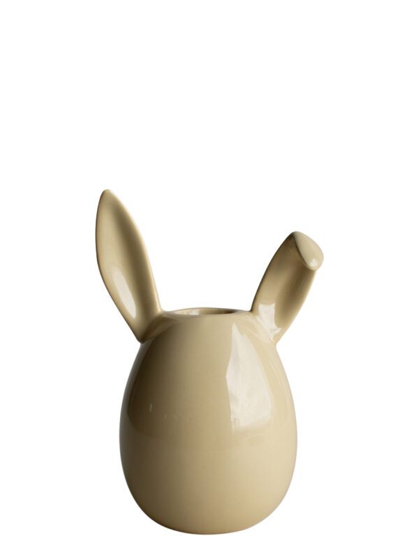 Rabbit candle holder - shiny yellow