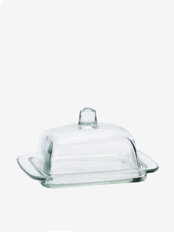 Glass butter dish