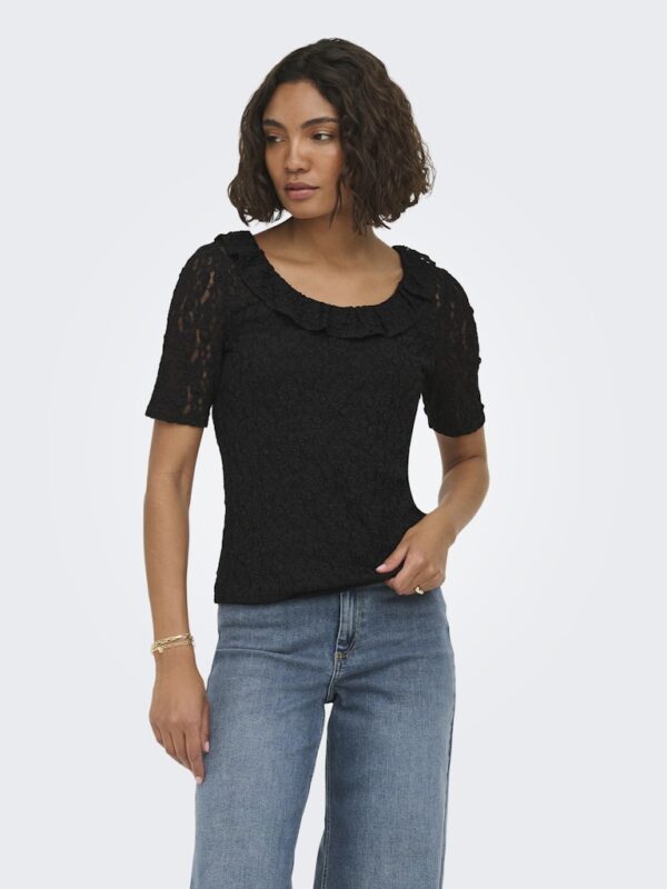 JDYGALLAS S/S LACE TOP JRS