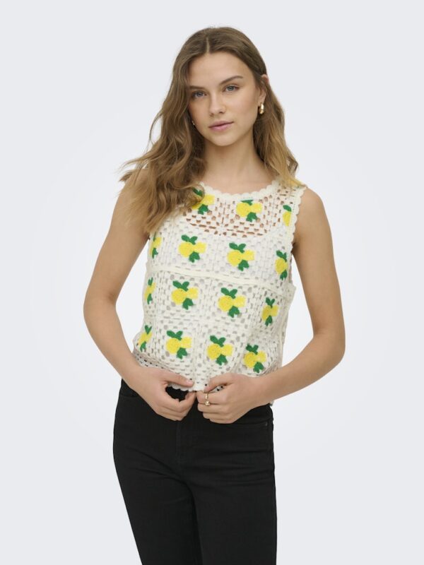 ONLEMMA SL O-NECK CROCHET TOP KNT