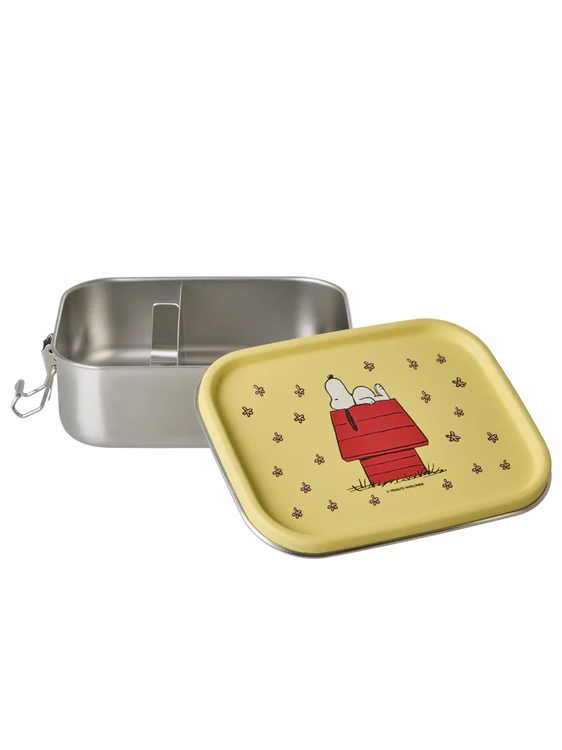 Stainless Steel Lunchbox - Yellow Snoopy Print - Small