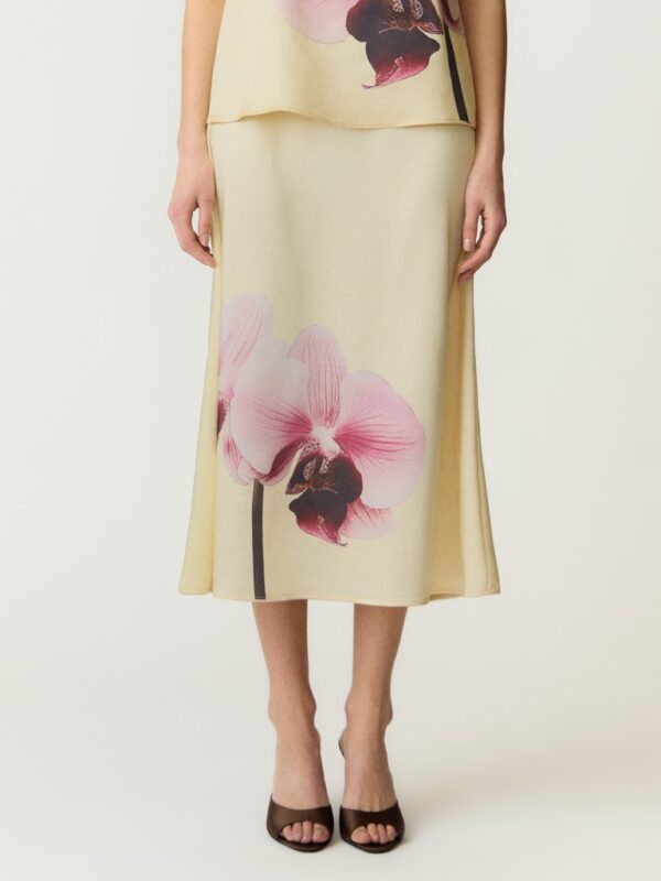 YASORCHIDA SATIN MIDI SKIRT S. - SHOW