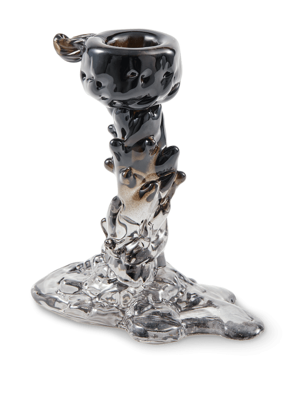 drip candle holder glass black S