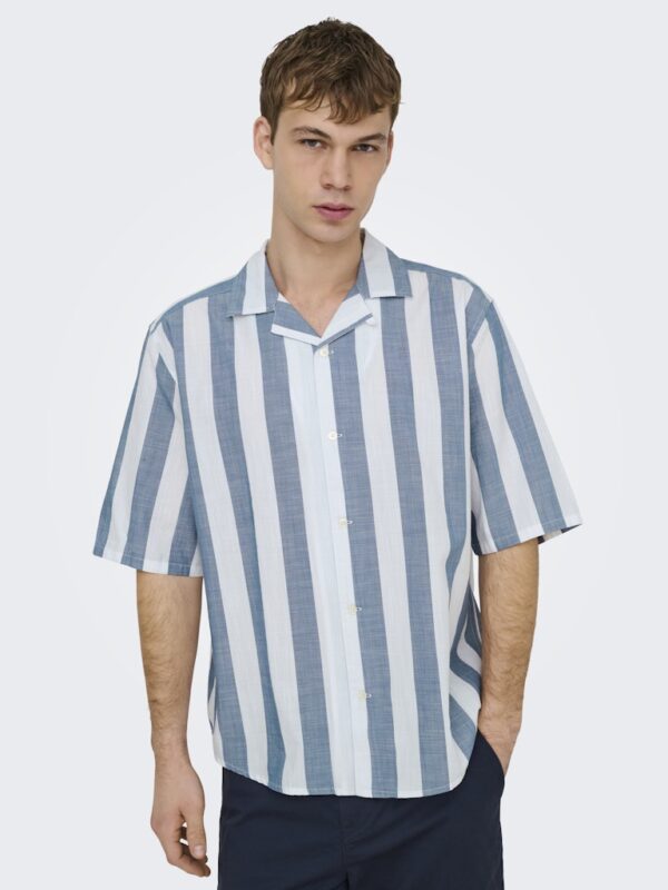 ONSTES RLX CTN SLUB STRIPE SS SHIRT