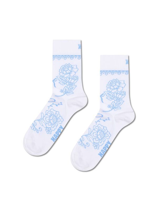 P006407 Bridal Floral Short Crew Sock 36-40
