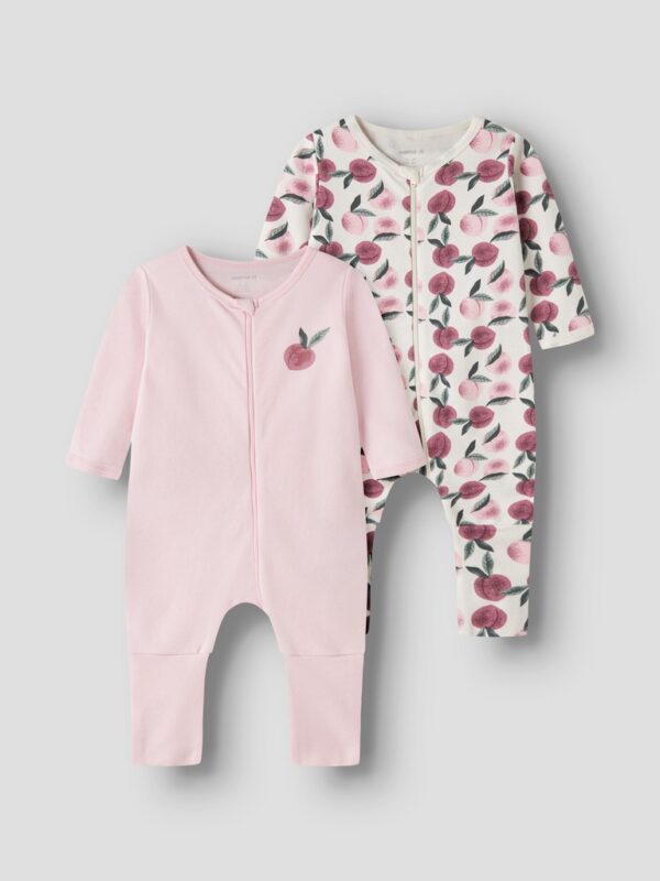 NBFNIGHTSUIT 2P ZIP FF PEACHES